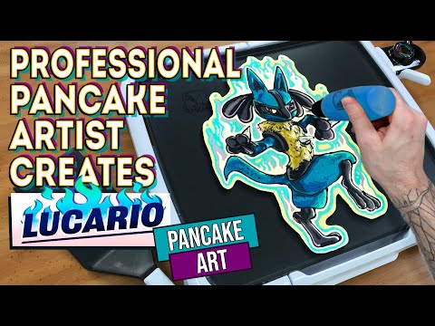 Professional Pancake Artist Creates - Lucario Pancake Art (Super Smash Bros Ultimate) - UP FOR SALE!