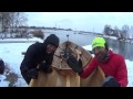 Rowing through snow and ice in Helsinki