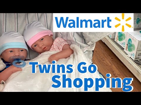 Newborn Twins Walmart Shopping Outing + Haul | Realistic JC Toys Berenguer Reborn Baby Dolls