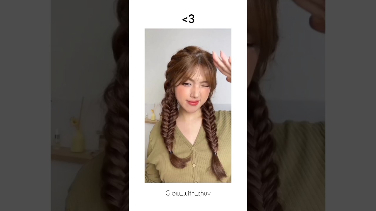 Try this korean twin braid 🎀❤️ #hairstyle