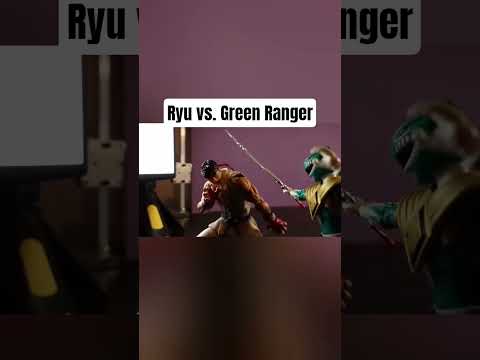 Ryu vs. Green Ranger in stop-motion style #StopMotion #Ryu #GreenRanger #StreetFighter #PowerRanger