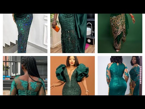 BEAUTIFUL EMERALD GREEN LACE IDEAS FOR LADIES