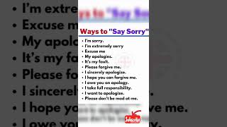 way to "say sorry" in english/spoken english#shorts #youtubeshorts