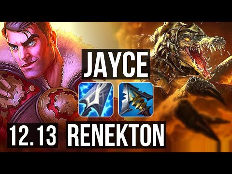 JAYCE vs RENEKTON (MID) | 13/1/4, Legendary, 1.3M mastery, 400+ games | KR Grandmaster | 12.13
