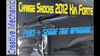 Change rear shocks 2012 Kia Forte + spare tire upgrade