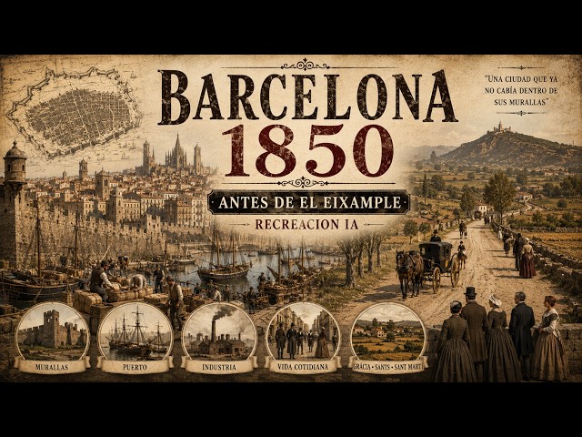 Vídeo relacionado con Nacnic Lámina Ciudad de Barcelona. Estilo Vintage. Ilustración, fotografía y Collage con la Historia DE Barcelona. Poster tamaño A4 Impreso en Papel