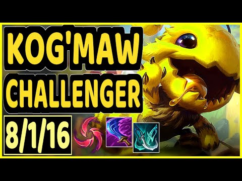 CODY SUN (KOG'MAW) - 8/1/16 KDA BOTTOM ADC CHALLENGER GAMEPLAY - NA