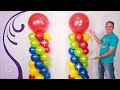 como hacer COLUMNAS DE GLOBOS ( sin estructura) Torre de globos y decoración con globos - Gustavo gg