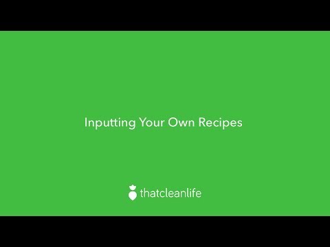 Inputting Your Own Recipes