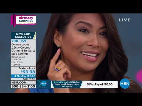 Colleen Lopez .25ctw Colored Diamond Sunburst Stud Earri...