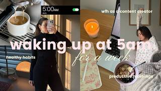 waking up at 5AM for a week (is it worth it?) ☁️ healthy habits, content bts, & productive days!