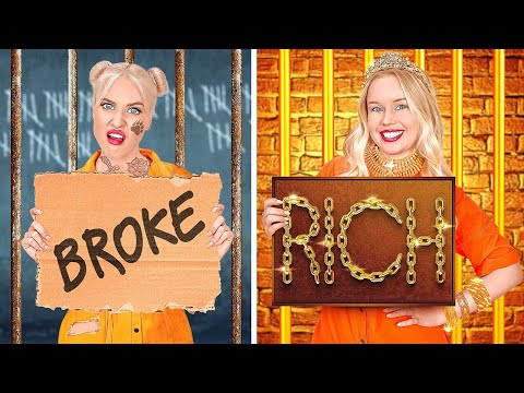 RICH JAIL VS BROKE JAIL || Funny Food Situations & DIY Ideas by 123 GO! FOOD