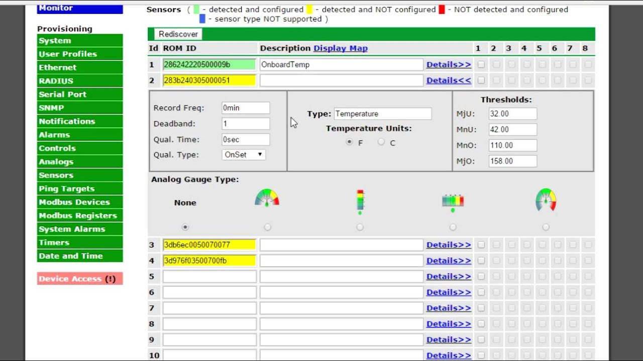 NetGuardian DIN Web Interface