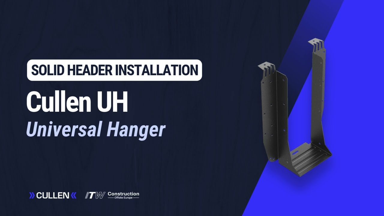 Cullen Universal Hanger (UH): Solid Header Open Web Installation