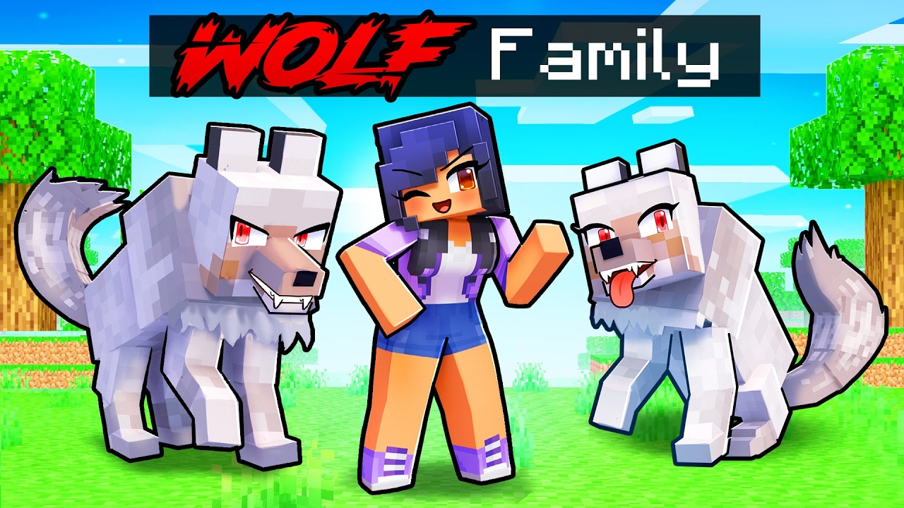 Having a CRAZY WOLF FAMILY in Minecraft!