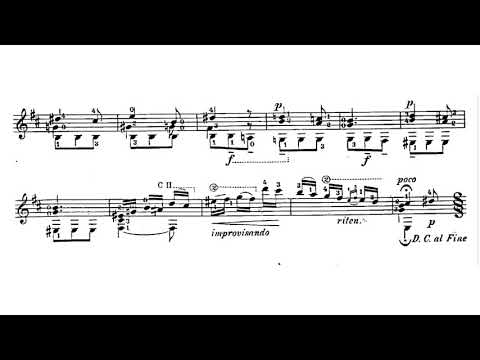 Andrés Segovia - Estudio sin Luz for Guitar (Score video)