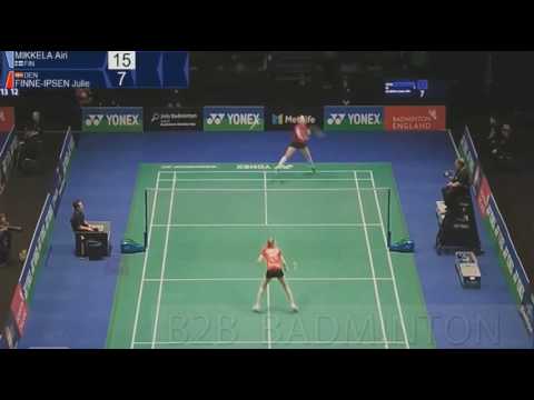 2017 Yonex All England Open Q WS Airi Mikkela vs Julie Finne Ipsen