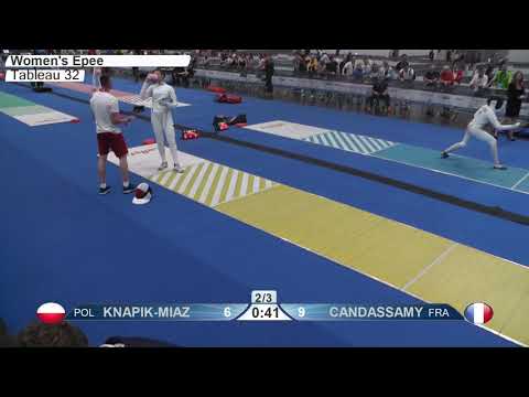 2019 738 T32 07 F E Individual Duesseldorf GER ZCH YELLOW CANDASSAMY FRA vs KNAPIK MIAZGA POL