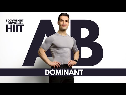 30 Min ABS-DOMINANT DB + BODYWEIGHT HIIT Workout | Cardio & ABS