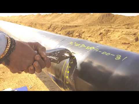 Peel test on Heat Shrink Sleeve field weld joint coating