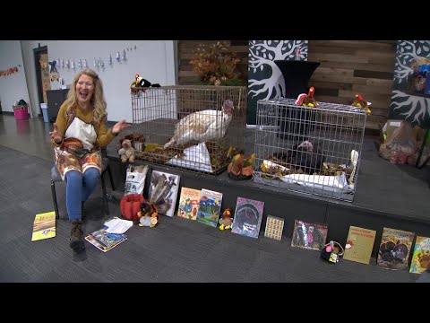 'The Turkey Lady' brings turkeys to meet kids in tradition running since 1988 - YouTube