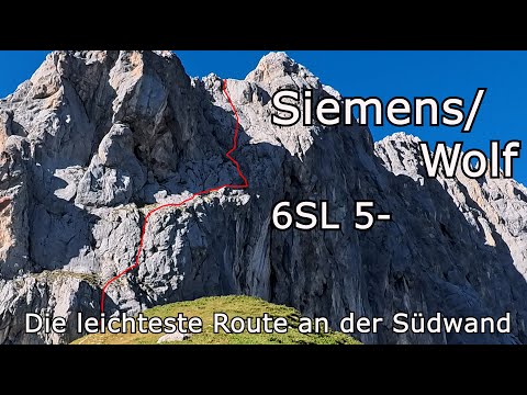 Climbing: Siemens/Wolf (6SL/5-) the easiest tour on the south side of the Schüsselkarspitze