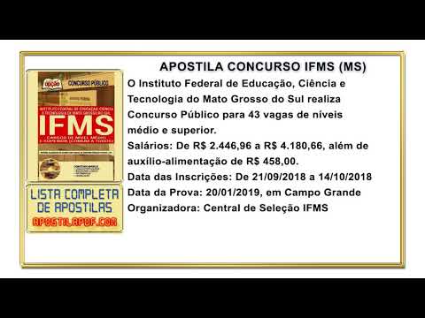 Apostila IFMS 2018 PDF Download e Impressa Concurso IFMS 2018