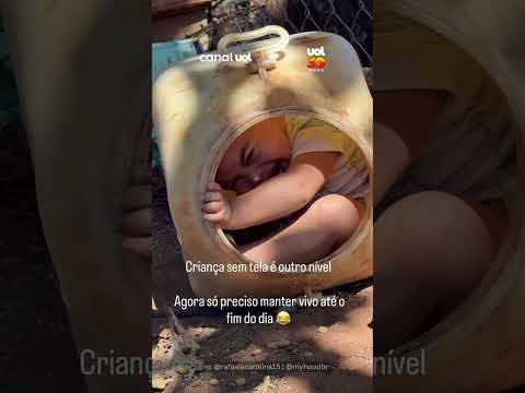 Bebê de 1 ano entra em tambor na fazenda e vídeo viraliza