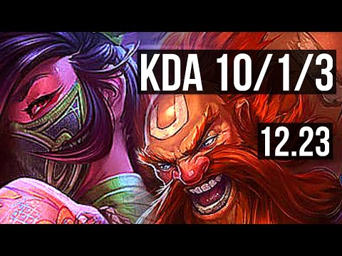 AKALI vs GRAGAS (TOP) | 10/1/3, 800+ games, Legendary | KR Master | 12.23