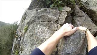 preview picture of video 'Solo of a rock climbing route called Wogs, a multipitch at Chudleigh, Devon, UK'