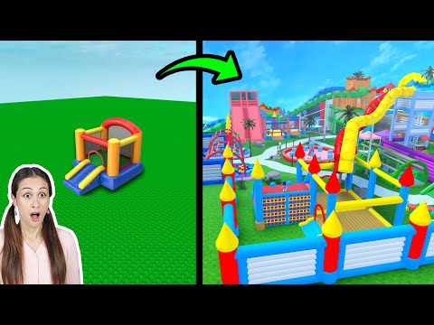 €1 TOT €1.000.000 LUCHT KASTEEL CHALLENGE! - BOUNCE HOUSE TYCOON (Roblox) || SpeelXL