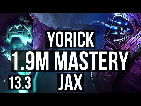 YORICK vs JAX (TOP) | Rank 3 Yorick, 2100+ games, 1.9M mastery, 4/1/4 | KR Challenger | 13.3