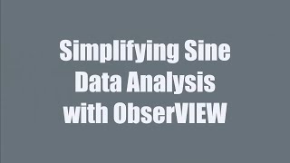 Sine Data Reduction Walkthrough