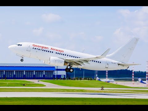 Boeing 737-7CT 4L-GTI  Georgian Airways  Arrival and departure from Minsk MSQ/UMMS