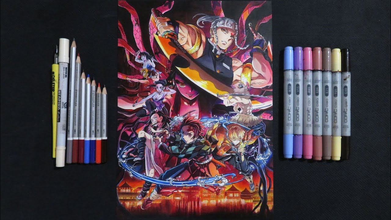 模写 鬼滅の刃 遊郭編 キービジュアル / Demon Slayer Kimetsu no Yaiba  Entertainment District Arc drawing