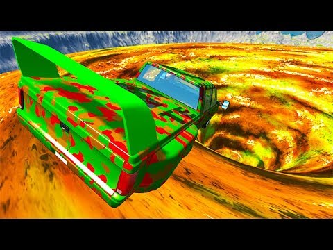 Beamng drive - Jumping Into Volcano Vortex With Cars #3