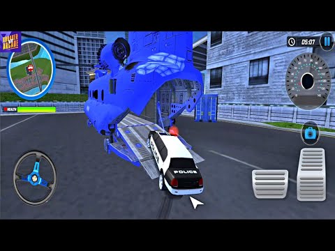 Police Car Driving - US Police Multi Level Car Transporter Truck - New Android Gameplay 3D
