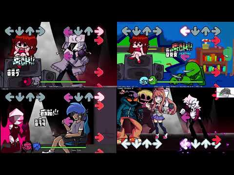 [QUAD MASHUP] FNF Animal but Every Turn a Different Character Sings