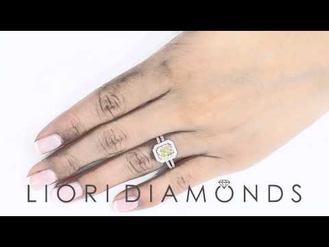 FD-SOLD-004 - 2.63 Carat Natural Fancy Yellow Cushion Cut Diamond Engagement Ring 18k Gold