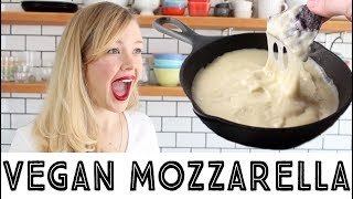 Best Vegan Mozzarella Cheese Recipe • Melty, Stretchy & Gooey