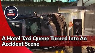 Baby and Mother Hospitalised After Car Flips Outside Marina Bay Hotel