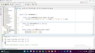 Java Part 26 - Java Parameters and Arguments for beginners