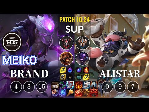 EDG Meiko Brand vs Alistar Sup - KR Patch 10.24