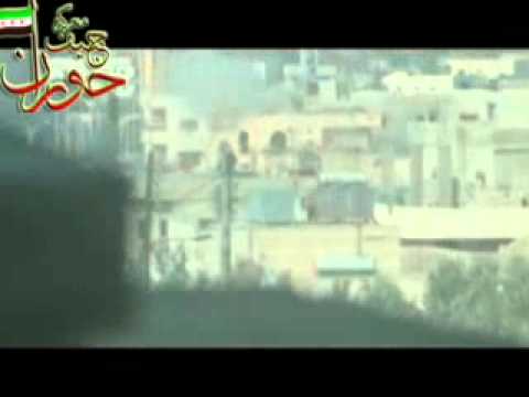 استهداف تحصينات قوات النظام في مدخل درعا الشرقي بواسطة قاذف بي 9من قبل كتيبة شيخ الإسلام ابن تيمية