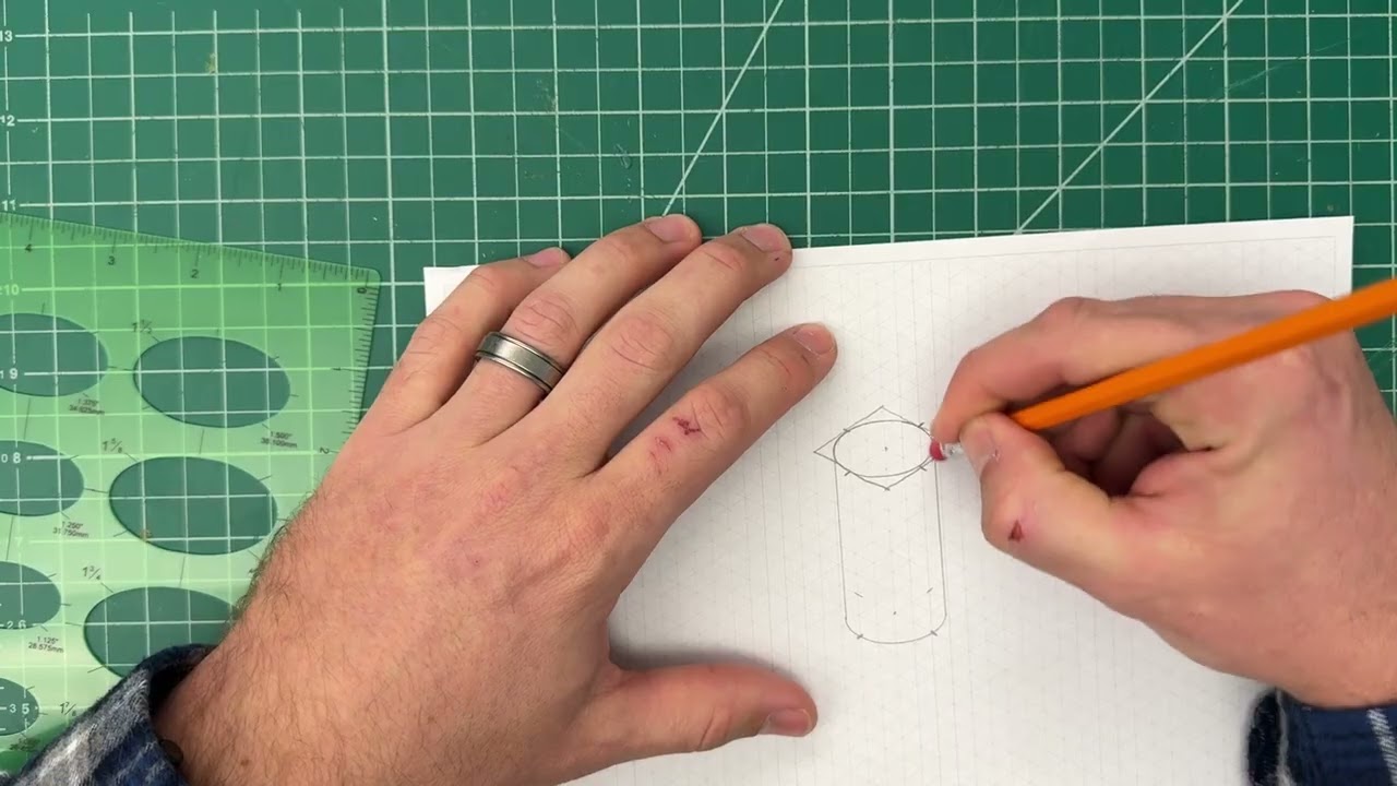 Isometric Circles using an ellipse template