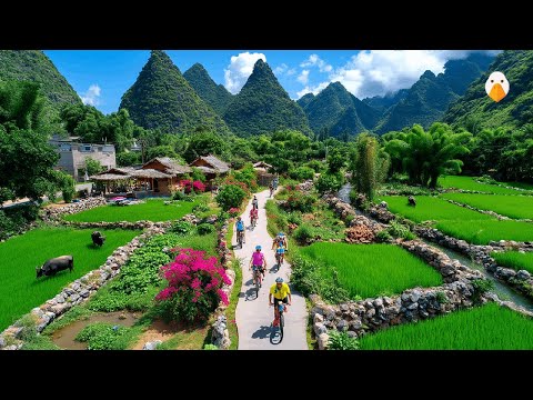 Yangshuo, Guangxi🇨🇳 Explore a galeria de dez milhas de Yangshuo de bicicleta (4K HDR)