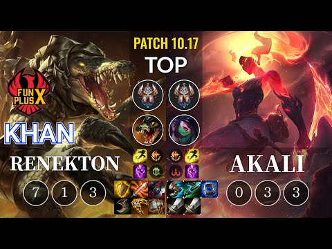 FPX Khan Renekton vs Akali Top - KR Patch 10.17