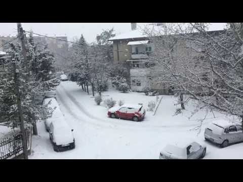 Snow Falling Veles Macedonia