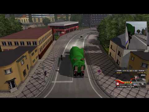 ets2 06   první nadměrný náklad, první výjezd do zahraničí    Cheb(Č)R   Nurnberg(D)