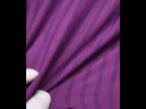 Stripe Blue & Purple Pure Cotton 70 GSM Handwoven Fabric — video